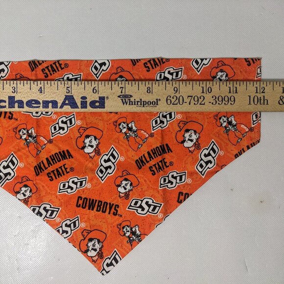 NEW- Homemade OSU Oklahoma State Cowboys Dog Bandana (12" x 8") Size L-XL - Picture 3 of 7